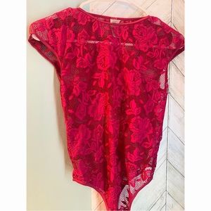 Victoria Secret- Hot Pink Rose BodySuit
